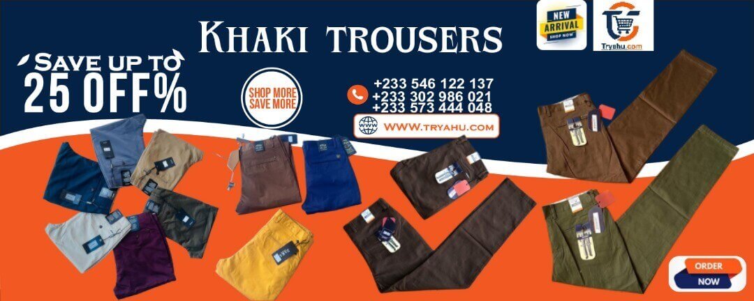 Shop Best Deals On Authentic  Khaki And Jeans Trousers Online Near Me| Affordable Tryahu Khaki Trousers In Ghana